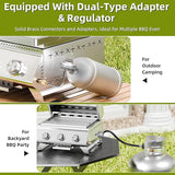 3-Burner 24,000 BTU Portable Flat Top Propane Gas Grill, Heavy-Duty Stainless Steel 2-in-1 Tabletop Grill and Griddle Combo