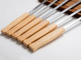 17-Inch Long Flat BBQ Skewers, HONSHEN Brazilian-style Stainless Steel 3/8 Inch Wide Blade with hardwood Handle barbecue