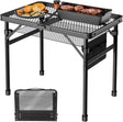 Folding Table, 2x1.3 FT Camping Table with Mesh Desktop,Folding Grill Table with Mesh Bag,Portable Outdoor for