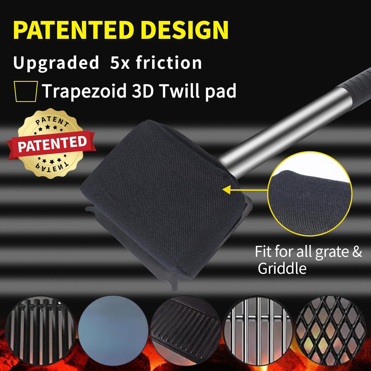 Steam Grill Brush Bristle Free,[Ultra Safe & Efficient] Grill Cleaner for Outdoor Grill,BBQ Replaceable Scraper Cleaning