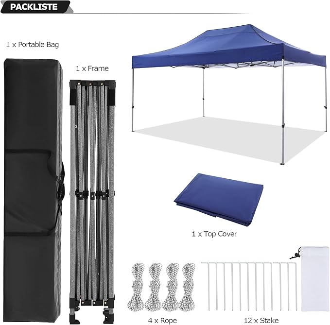 COBIZI 10x15 Heavy Duty Pop up Canopy Tent Easy Up Commercial Outdoor Canopy Wedding Party Tents for Parties All Season Wind
