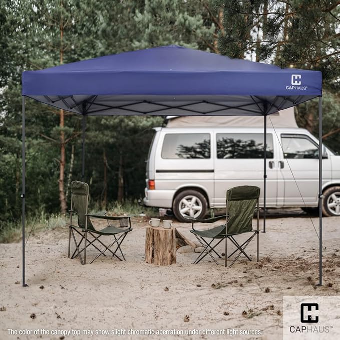 CAPHAUS 12ft x 12ft Patented One-Push Pop Up Outdoor Canopy Tent, Heavy-Duty Commercial Grade w/Central Lock, Portable and