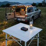 Athena Collection Foldable Camping Table, 28" Small Aluminum Outdoor Folding Camp Table with Roll Up Tabletop and Carry Bag,