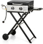Sophia & William Portable Gas Grill Griddle, Small Propane BBQ grill with Foldable Legs & Wheels for Outdoor Barbecue,