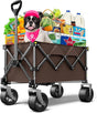 Beach Wagon,CollapsibleWagon 220lbs with Big Wheels Foldable Wagon Carts,Portable Utility for Garden Grocery Sports Camping