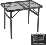 Camping Table Grill 4 Height Adjustable Small Folding 2FT Foldable Picnic Portable Grill Stand Mesh Outdoor Beach BBQ RV