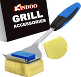 Grill Brush Bristle Free for Outdoor Grill, Steam Grill Cleaning Brush Replaceable BBQ Cleaner Brush Head,Extended Handle,