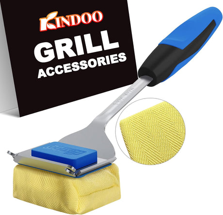 Grill Brush Bristle Free for Outdoor Grill, Steam Grill Cleaning Brush Replaceable BBQ Cleaner Brush Head,Extended Handle,