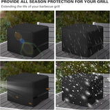 Side Fire Box Grill Cover Fits for Char-Griller 22424 72424 E82424 Portable Tabletop Grill, 600D Heavy Duty BBQ Cover