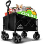 Collapsible Wagon Cart with Wheels Foldable, Folding Wagons Carts with Silent Universal Wheels, Large Grocery Cart On