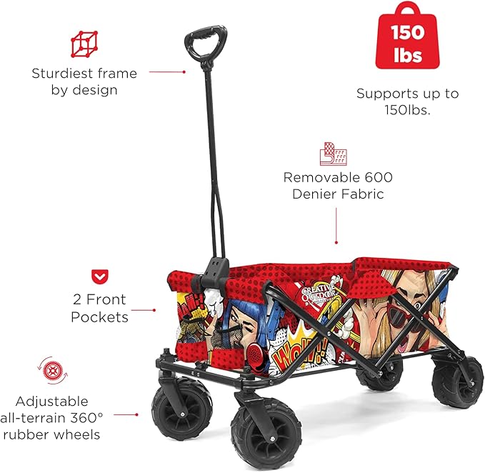 Creative Outdoor Original Folding Wagon All-Terrain Wheels, alternate view 2