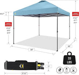 CROWN SHADES 10x10 Pop Up Canopy Tent - Patented Center Lock One Push Instant Outdoor Canopy Beach Tent with STO-N-Go Bag 8