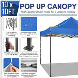 COBIZI 10x10 Heavy Duty Pop up Canopy with 4 Removable Sidewalls, Canopy Tent with Portable Bag, Ez Pop up Tent Commercial