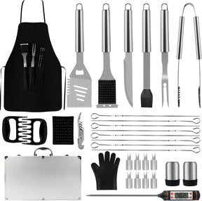 BBQ Accessories Grill Tools - Grilling Gifts for Men Dad, 32Pcs Heavy Duty Stainless Steel Barbecue Grill Accessories for