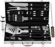 Grilljoy 24PCS BBQ Grill Tools Set with Meat Thermometer and Injector - Extra Thick Stainless Steel Fork, Spatula& Tongs -