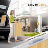 VINGLI 4FT White Folding Table with Carrying Handle Height Adjustable Lightweight Fold Up Portable for Indoor Outdoor