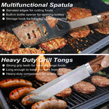 POLIGO 22PCS Heavy Duty BBQ Grill Accessories Set, Non-Slip Grill Tools for Outdoor Grill Set Thicker Stainless Steel Grill