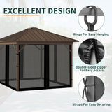 10x13FT Mosquito Netting for Gazebo,Pergola,Pop up Canopy Tent,4-Panel with Zipper for Outdoor Patio,Backyard