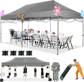 COBIZI 10x20 Heavy Duty Pop up Canopy Tent Easy Up Commercial Outdoor Canopy Wedding Party Tents for Parties All Season Wind