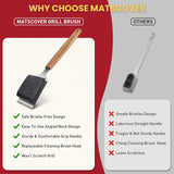 Grill Brush BBQ Cleaner Brush - Barbecue Brush for Outdoor Grill with 1 PCS Replacement Cleaning Head, Grill Cleaning Brush
