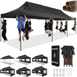 COBIZI 10x30 Pop Up Canopy Tent Heavy Duty with 8 Removable Sidewalls, Commercial Portable Tents for Parties Ez Up Canopy