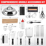 128 PCS Griddle Accessories Kit - Premium Flat Top Grill Accessories Set for Blackstone & Camp Chef, Stainless Steel BBQ