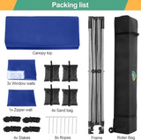 COBIZI 10x10 Ez Pop Up Canopy Tent with 4 sidewalls Heavy Duty Canopy UPF 50+, 100% Waterproof Outdoor Canopy Wedding Tents