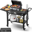 Leteuke Grill Cart for Blackstone Griddle, Portable Outdoor Grill Table, Foldable Cart Table with Wheels for Ninja, Griddle