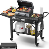 Leteuke Grill Cart for Blackstone Griddle, Portable Outdoor Grill Table, Foldable Cart Table with Wheels for Ninja, Griddle