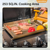 Sophia & William Portable Gas Grill Griddle, Small Propane BBQ grill with Foldable Legs & Wheels for Outdoor Barbecue,