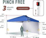 CROWN SHADES 12x12 Pop Up Canopy Tent Instant Commercial with 150D Silver Coated Fabric Including 1 Removable Sidewall, 4
