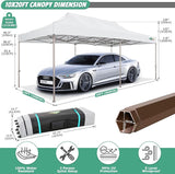 COBIZI 10x20 Pop Up Canopy Heavy Duty Without Sidewalls, Commercial Heavy Duty Pop Up Tent for Parties All Weather