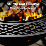 BALI OUTDOORS Fire Pit with Poker, 32 inch Outdoor Fire Pit Patio, Wood Burning Firepits for Outside with Grill