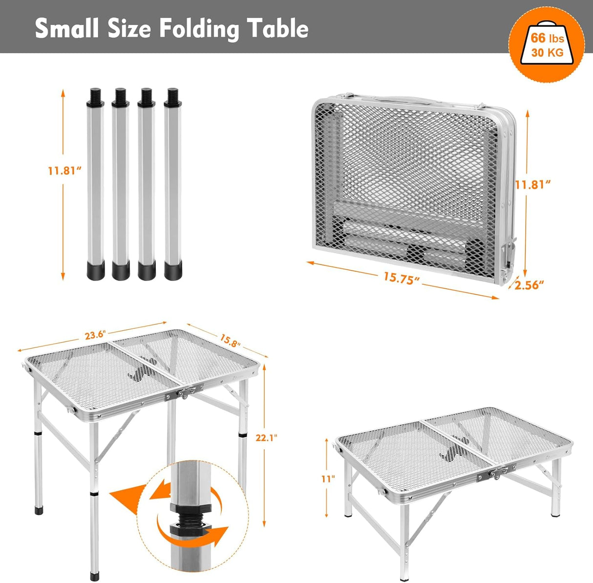 Folding Table, Easy for Storage, Compact and Portable Picnic Table for Grill, Outdoor Camping, Garden, Patio, Dining, BBQ,