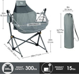 TIMBER RIDGE Hammock Camping Chair with Adjustable Backrest, Heavy Duty Folding Hammock Chair Supports 300lbs, Portable