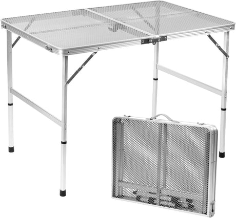 Folding Table, Easy for Storage, Compact and Portable Picnic Table for Grill, Outdoor Camping, Garden, Patio, Dining, BBQ,