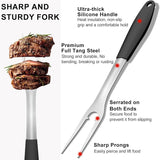 Grill Tools BBQ Accessories Set of 2, 15.8'' Heavy Duty Stainless Steel Grill Utensils with Grill Spatula and Fork, Full