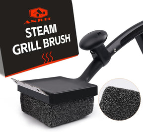 Grill Brush Bristle Free, 4 in 1 Grill Brush for Outdoor Grill with Replaceable Cleaning Head, Extra Long Safe Steam Grill