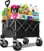Beach Wagon,Collapsible Wagon 220lbs with Big Wheels FoldableWagon Carts,Portable Utility for Garden Grocery Sports Camping