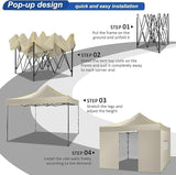 COBIZI 10x10 Heavy Duty Pop up Canopy with 4 Removable Sidewalls, Canopy Tent with Portable Bag, Ez Pop up Tent Commercial