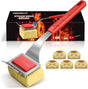 Grill Brush Bristle Free + 5 Replaceable Pads, Steam Grill Brush for Outdoor Grill, BBQ Grill Brush and Scraper for Cast