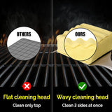Bristle-Free Steam Grill Brush,with Extended Luxurious Rosewood Handle,Unique Seamless-Fit Scraper Tool,BBQ Replaceable
