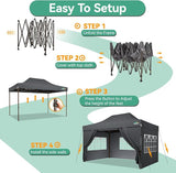 COBIZI 10x15 Pop Up Canopy Tent Heavy Duty with Sidewall, Commercial Outdoor Easy Pop Up Gazebo for Party Wedding All