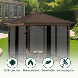 10x13FT Mosquito Netting for Gazebo,Pergola,Pop up Canopy Tent,4-Panel with Zipper for Outdoor Patio,Backyard