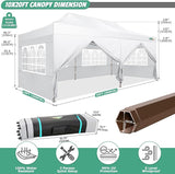 COBIZI 10x20 Pop Up Canopy Tent Heavy Duty with 6 Removable Sidewalls, Commercial Heavy Duty Pop Up Tent for Parties All