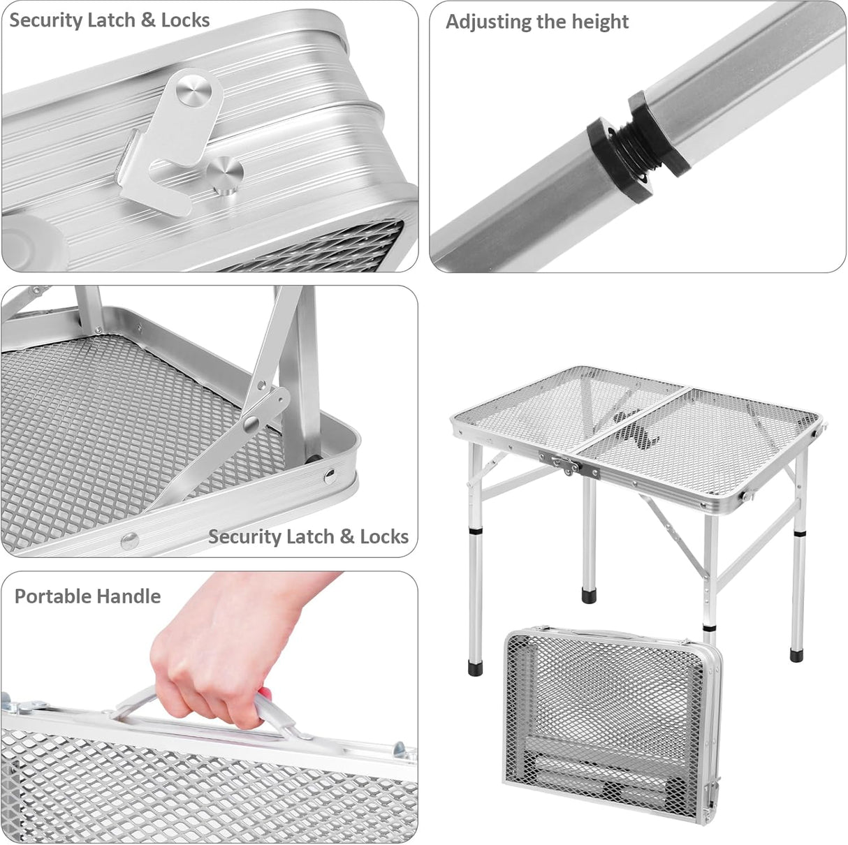Folding Table, Easy for Storage, Compact and Portable Picnic Table for Grill, Outdoor Camping, Garden, Patio, Dining, BBQ,