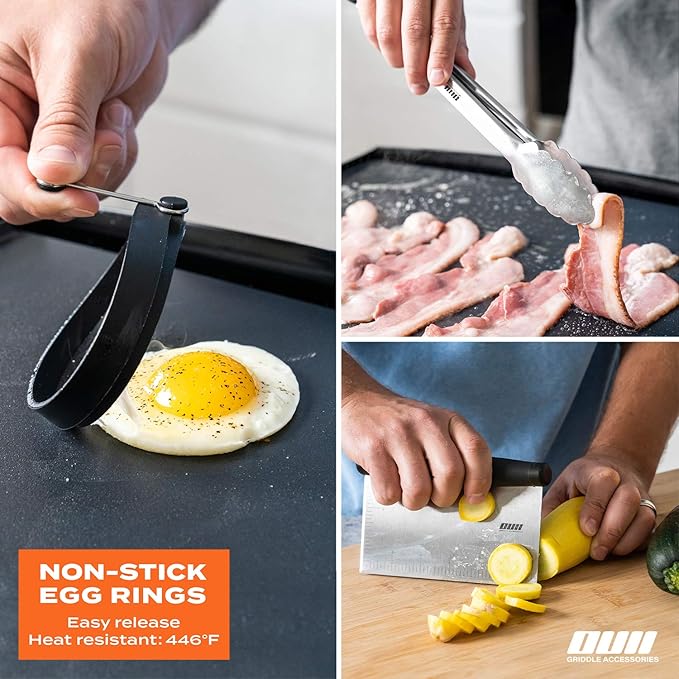 Flat Top Griddle Accessories Set for Blackstone and Camp Chef Griddle - 14 Pieces Set with Griddle Cleaning Kit & Carry Bag!