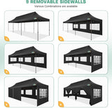 COBIZI 10x30 Pop Up Canopy Tent Heavy Duty with 8 Removable Sidewalls, Commercial Portable Tents for Parties Ez Up Canopy