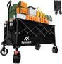 Favoyard Extra Large Collapsible Wagon Carts Foldable 360LBS Heavy Duty Beach Wagons with Big Wheels & Brakes Portable