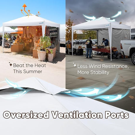 Quictent 10x10 Pop Up Canopy Tent, Instant Setup Gazebo for 1 Person, Portable & Compact, Waterproof & UV Protection, Ideal